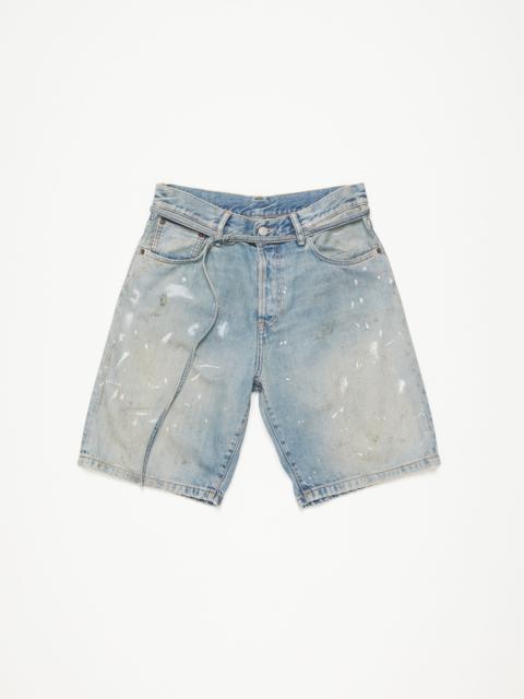 Loose fit denim shorts - Light blue