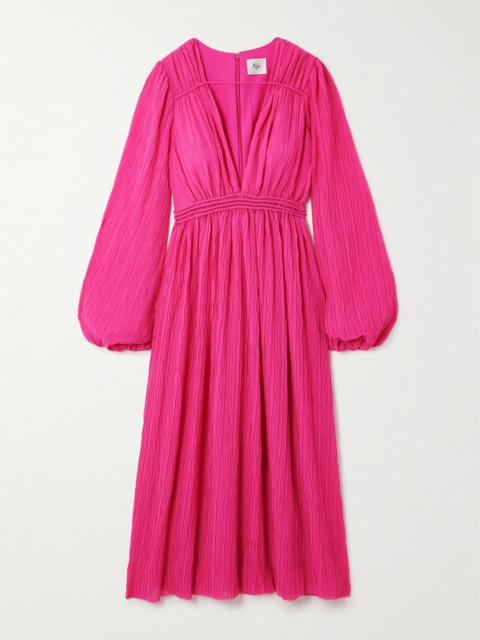 Aje. Genevieve Recycled Plissé-chiffon Midi Dress