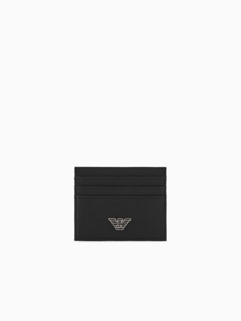 ASV gift box with regenerated Saffiano leather wallet and card holder with eagle plate