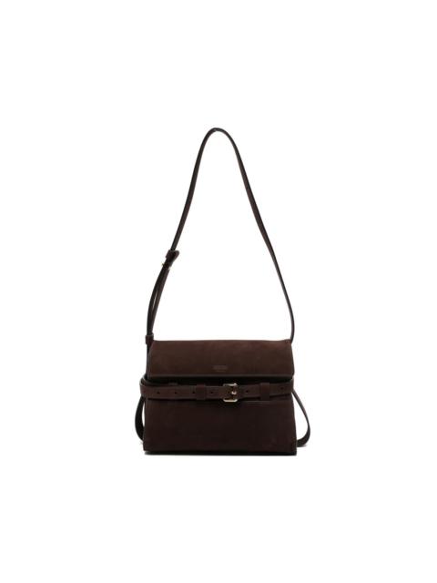 Moschino buckle suede cross body bag