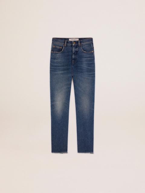Golden Goose Women's cropped flared jeans with medium wash