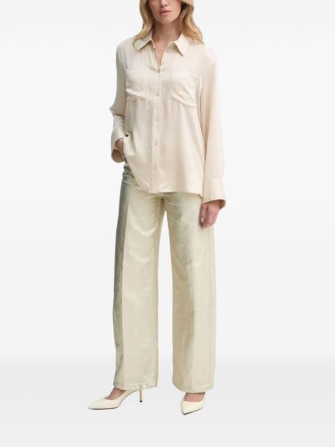 GESTUZ pocket-detail satin shirt