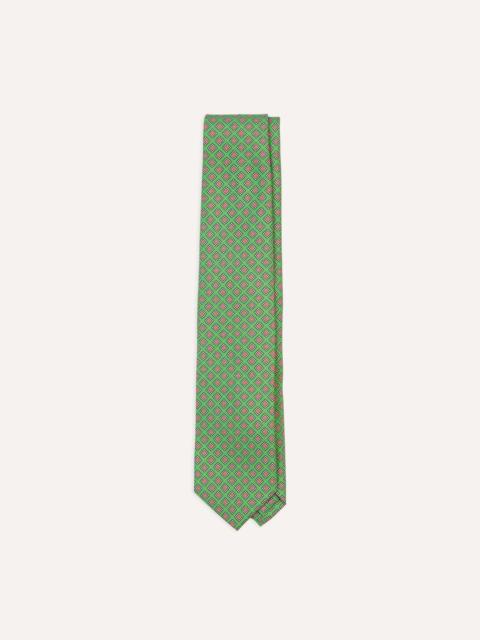 Drake's Green Square Medallion Self-Tipped Silk Tie