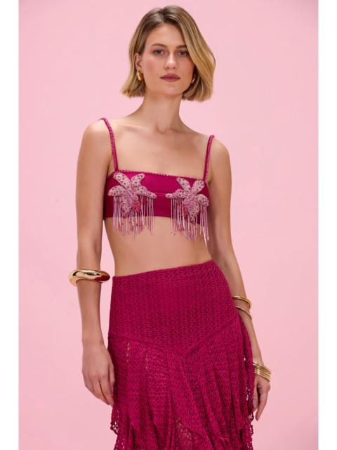 PatBO PETAL SHEEN FLORAL BIKINI TOP