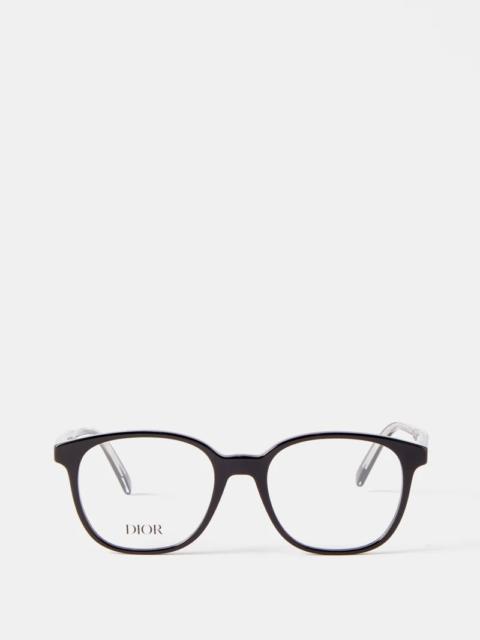 DiorBlackSuit S10I Black Square Glasses with Blue Light Filter