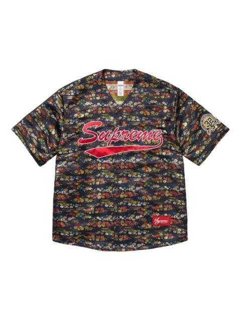 Supreme Supreme Ultrasuede Mesh Baseball Jersey Navy - SS24KN22