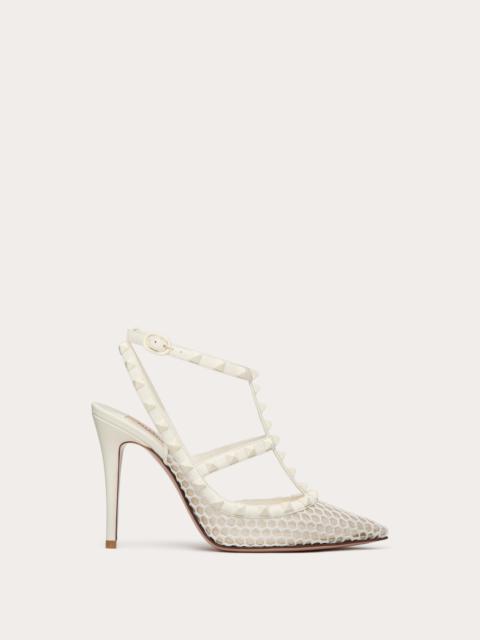 ROCKSTUD MESH PUMPS WITH MATCHING STRAPS AND STUDS 100 MM