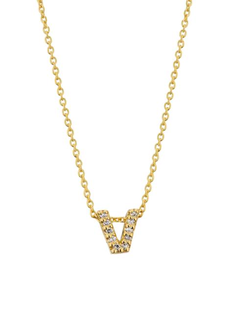 ROBERTO COIN Women's Tiny Treasures Diamond & 18K Yellow Gold Initial Necklace - Initial V