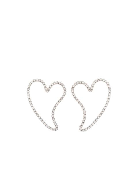 NINA RICCI heart rhinestone-embellished earrings