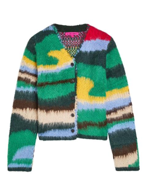 jacquard V-neck cardigan