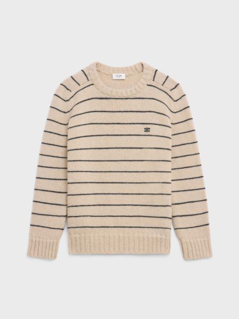 triomphe crew neck sweater in striped wool