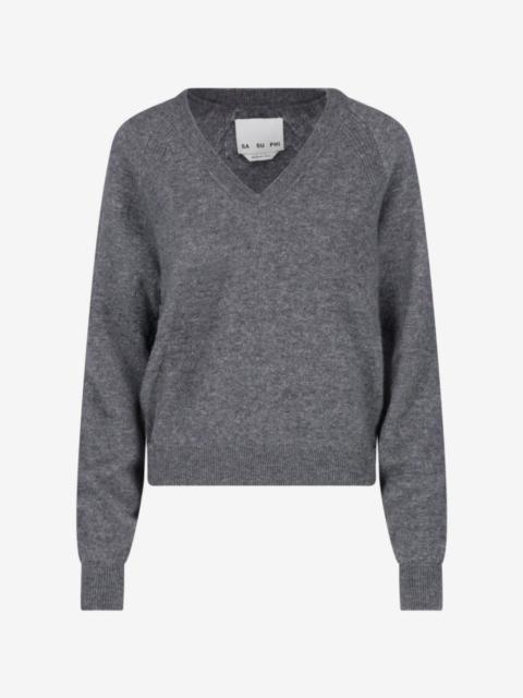 SA SU PHI V-neck raglan-sleeve sweater