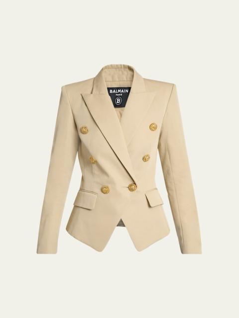 Balmain 6-Button Double-Breasted Gabardine Jacket