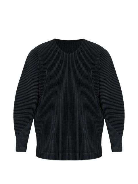 ISSEY MIYAKE V-neck pleated T-shirt