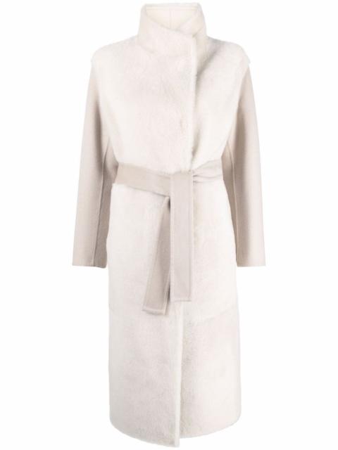 Yves Salomon belted shearling coat