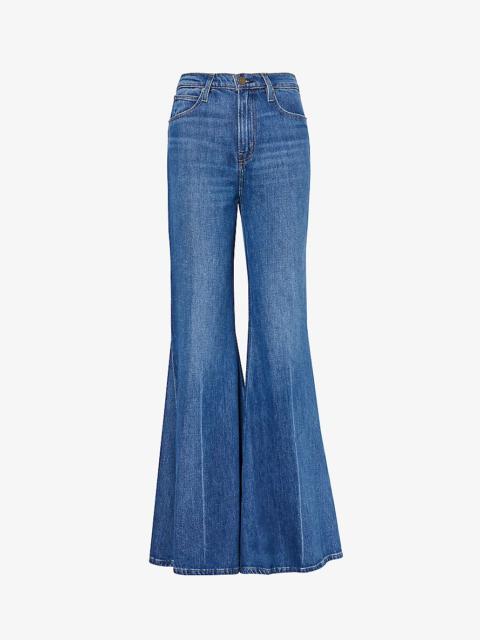 The Extreme Flare faded-wash straight-leg high-rise cotton and recycled-denim jeans