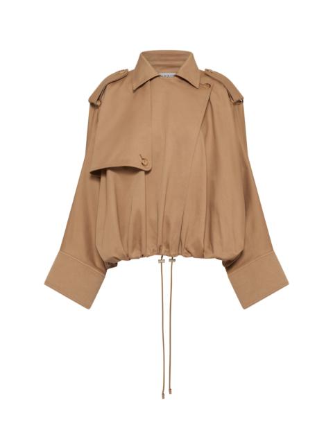 GABRIELA HEARST Hunt Oversized Trench Jacket in Camel Sea Island Cotton Twill