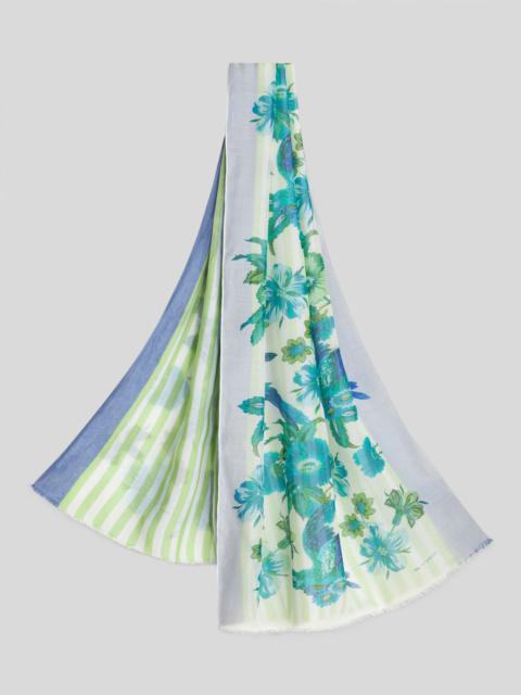 Etro SCARF WITH STRIPED AND FLORAL PRINT