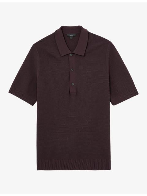 REISS Warren Short-Sleeved Cotton-Blend Polo Shirt
