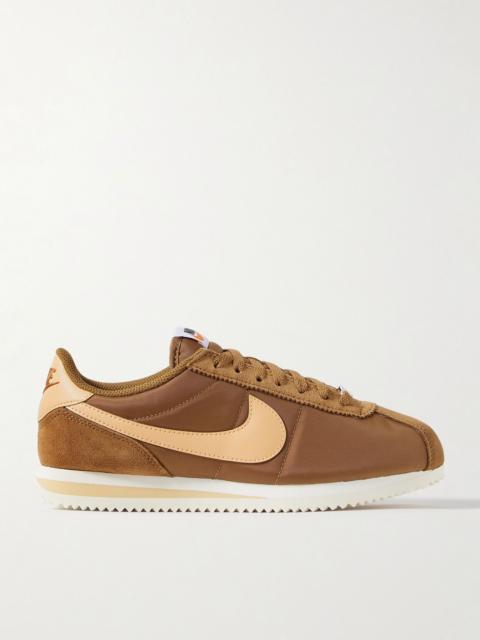Nike Cortez suede and leather-trimmed shell sneakers Chocolate