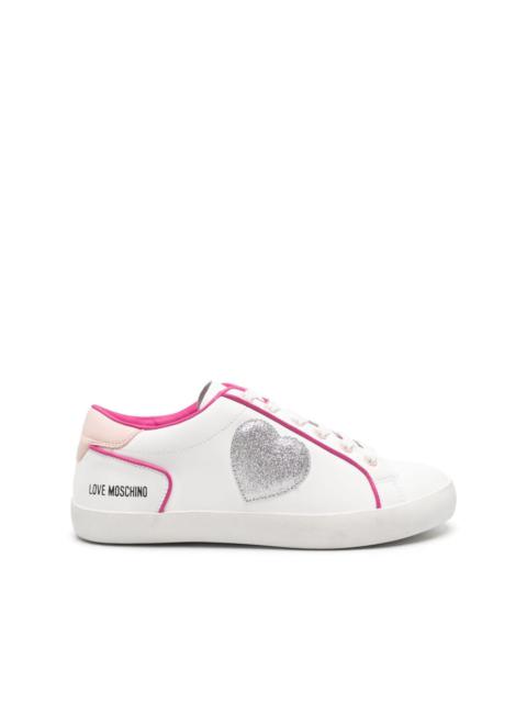heart-patch leather sneakers