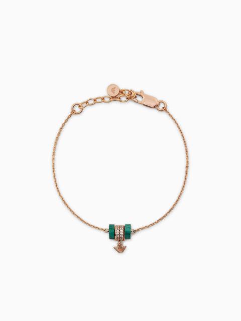 EMPORIO ARMANI Green Malachite Components Bracelet