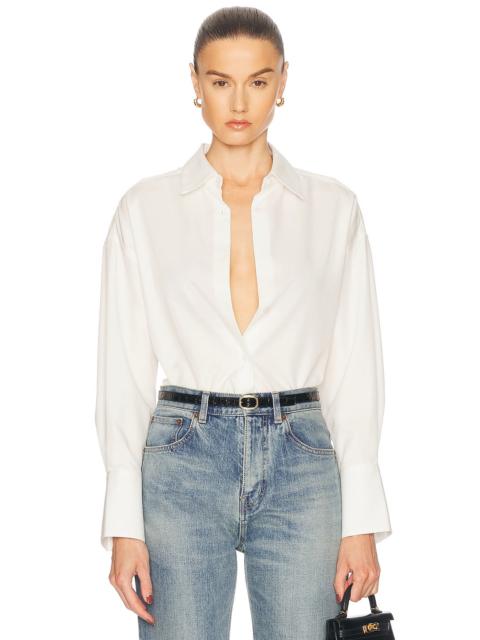 RENGGLI Boxy Long Sleeve Button Up Top