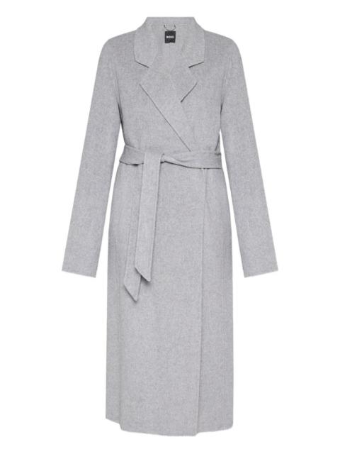 wool-blend belted jacket