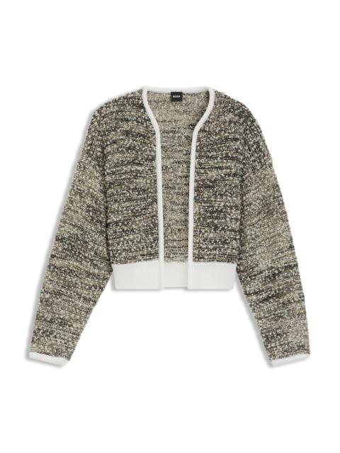 BOSS WOOL-BLEND CARDIGAN IN METALLIC TWEED