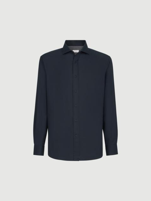 Brunello Cucinelli Garment-dyed twill shirt with spread collar