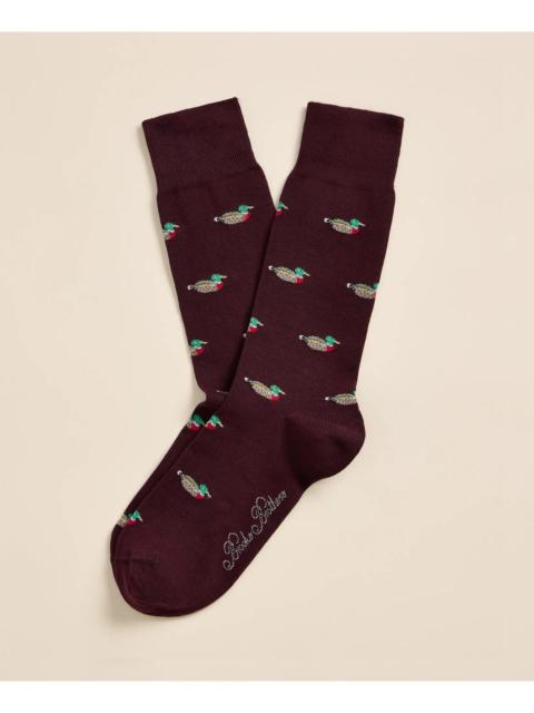 Brooks Brothers Cotton-Blend Swimming Mallard Socks