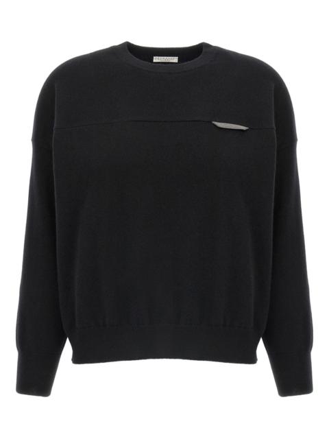 Monile detail cashmere sweater