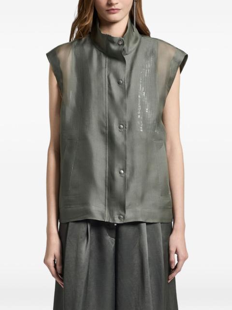 PESERICO high-neck gazar vest