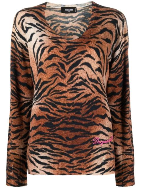 DSQUARED2 leopard-print knitted jumper