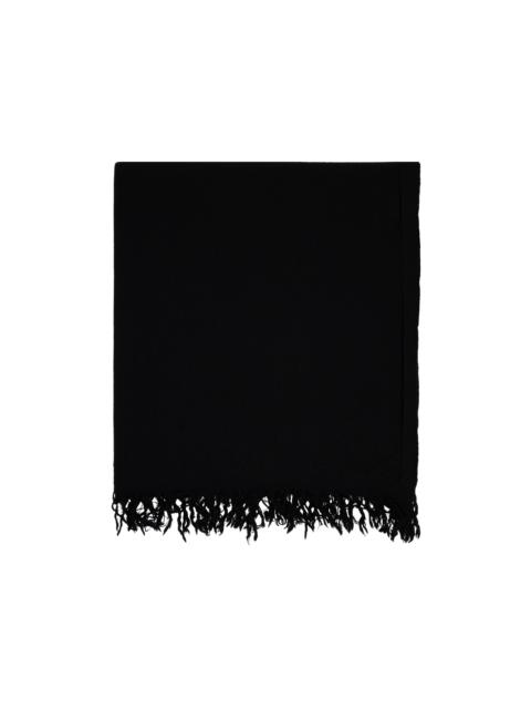 Rick Owens Black Knit Blanket Scarf