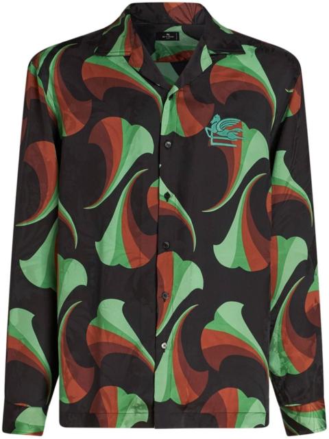 Etro floral-print silk bowling shirt