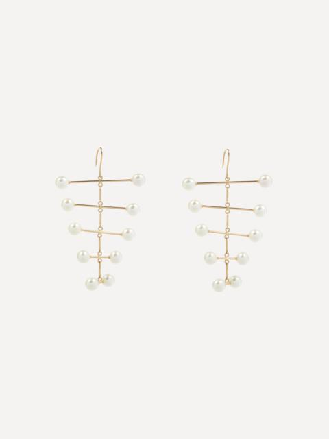 MATEO 14ct Gold Pearl Blizzard Mobile Drop Earrings