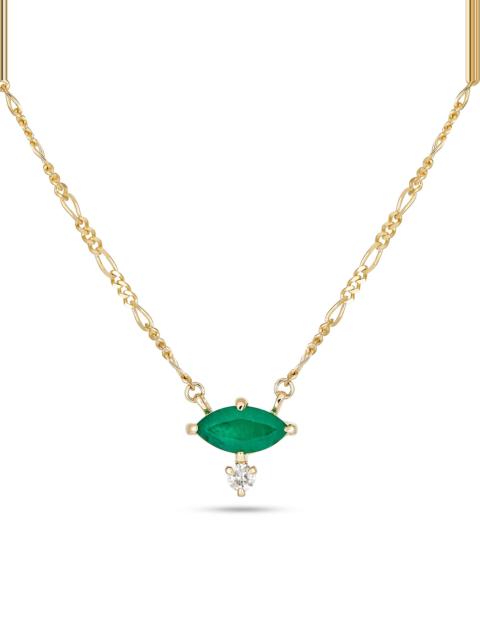STONE AND STRAND Emerald Marquise Necklace