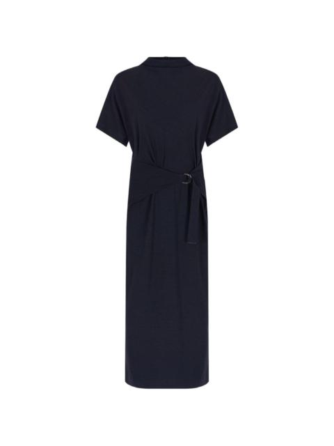 Brunello Cucinelli short-sleeve belted midi dress