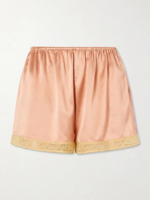 ERES Pretty Lace-trimmed Silk-satin Shorts