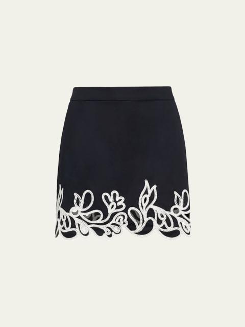 Cinq à Sept Bonnie Embroidered Paisley Bloom Skirt