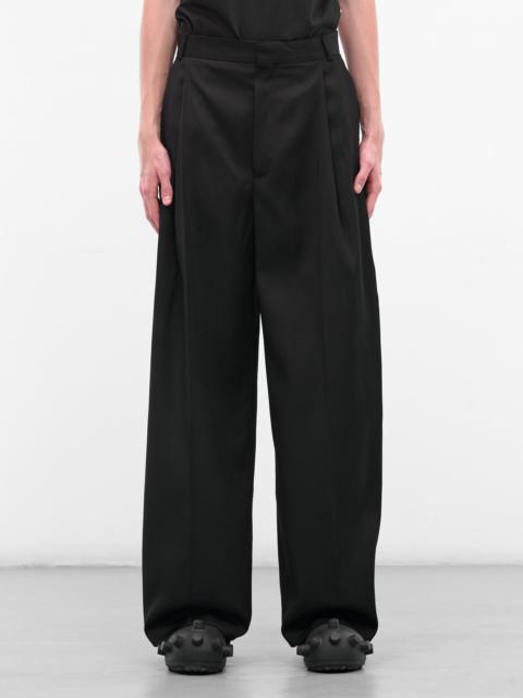 Walter Van Beirendonck Black Sun Wool Wide Trousers