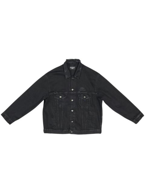 BALENCIAGA Balenciaga 3B Sports Icon Large Fit Japanese Denim Jacket Black/Black Logo