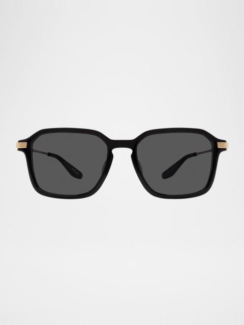 BARTON PERREIRA Men's Delon Acetate and Titanium Rectangle Sunglasses
