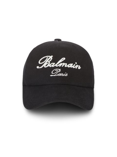 Balmain Cotton cap with Balmain Signature embroidery