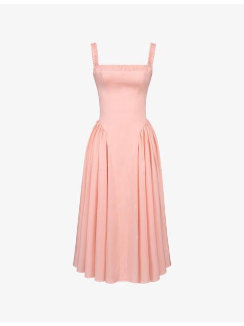 House of CB Dorothy Fitted Stretch-Cotton Midi Dress