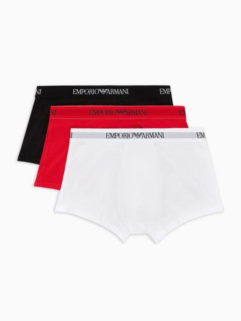 Three-pack of pure cotton basic boxer briefs