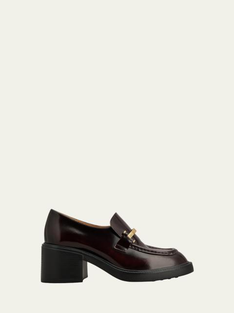 Tod's Gomma Leather Block-Heel Loafers