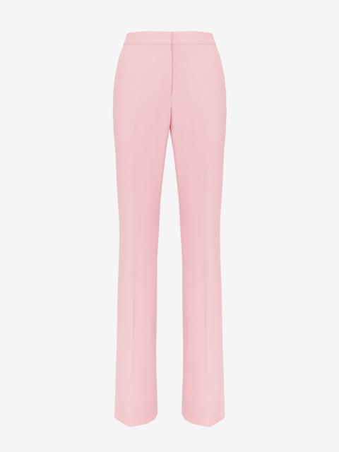 Women's High-waisted Narrow Bootcut Trousers in Cherry Blossom Pink