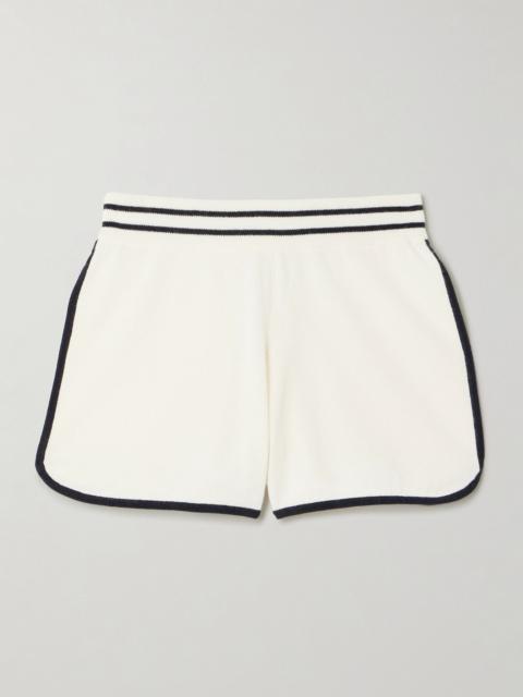 Allude Striped cashmere shorts Cream